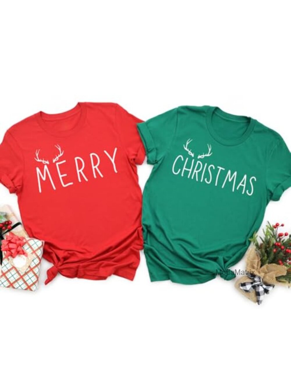 Matching Couple Christmas T-Shirt Family Holiday Pajamas Fun Tee